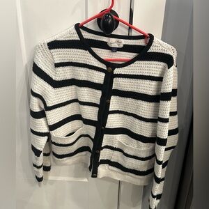 Universal Thread Black and White Striped Cardigan